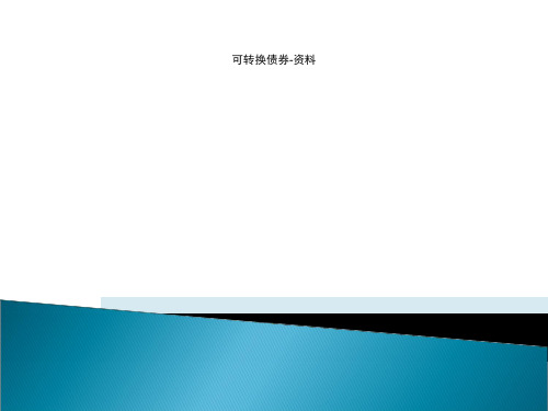 可转换债券-资料