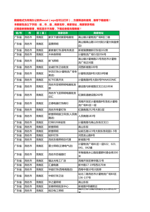 2020新版广东省茂名市茂南区照明工商企业公司商家名录名单黄页联系电话号码地址大全74家