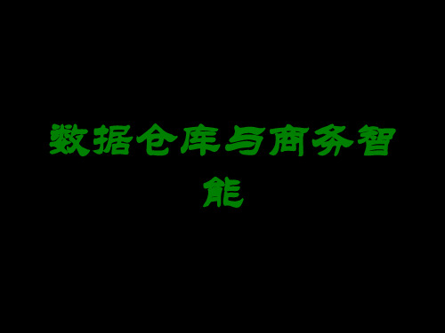 数据仓库与商务智能讲义