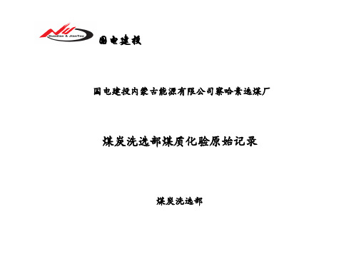 煤炭洗选部煤质化验原始记录