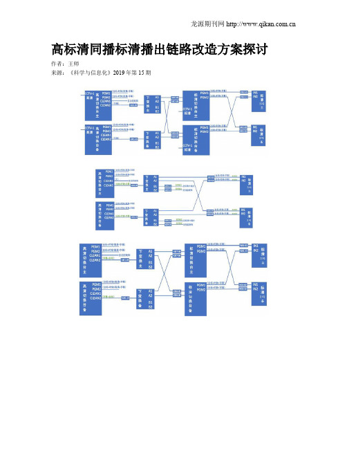 高标清同播标清播出链路改造方案探讨