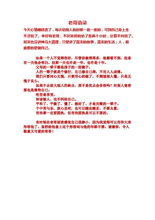 老哥语录