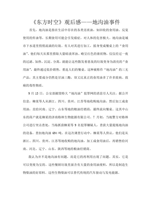 《东方时空》观后感