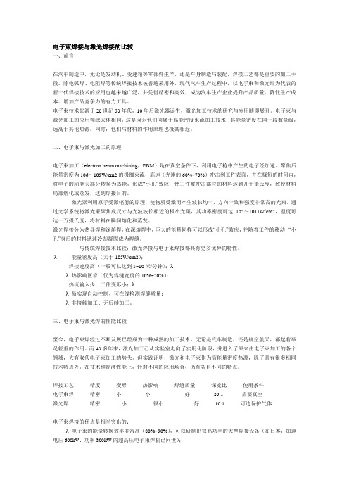 电子束与激光比较