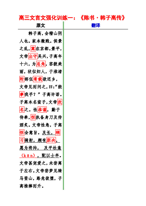 1、韩子高——强化训练1(学生版)