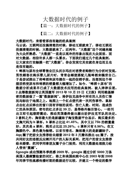 大数据时代的例子