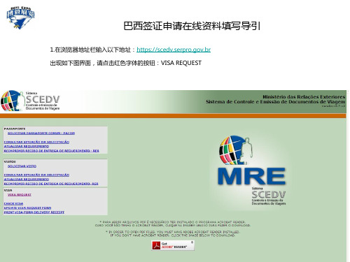 巴西签证在线资料填写指导