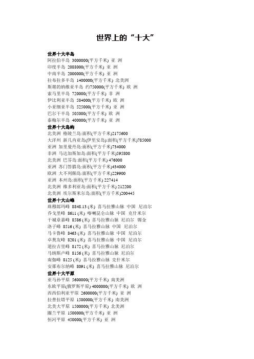 世界上的“十大”