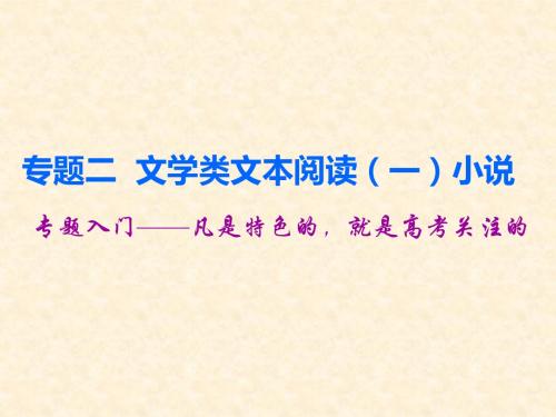 高中语文一轮复习 板块二 现代文阅读 专题二 文学类文本阅读(一)小说 专题入门课件