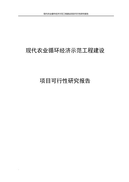 现代农业循环经济示范工程建设项目可行性研究报告