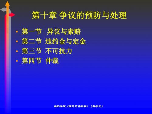 第10章 争议的预防与处理