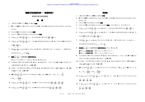 高考数学椭圆与双曲线重要规律定理