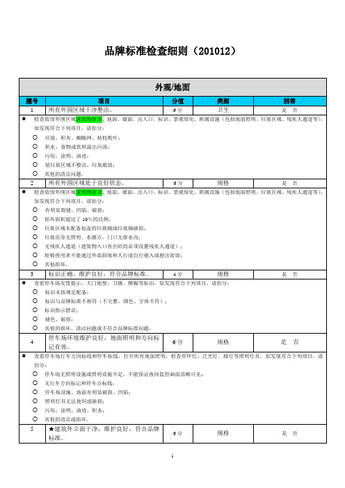 (发质检)品牌标准检查细则201012