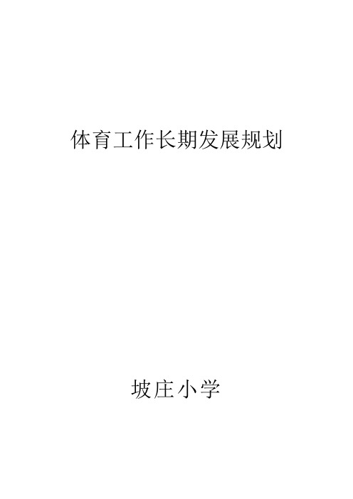 坡庄小学体育长期规划