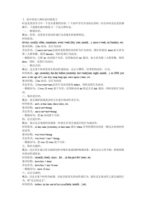 教师用初中英语的八种时态、被动语态、非谓语动词