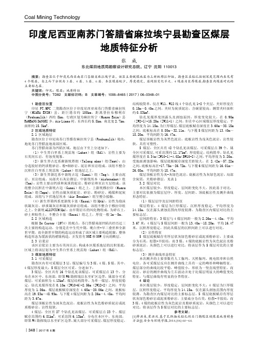 印度尼西亚南苏门答腊省麻拉埃宁县勘查区煤层地质特征分析