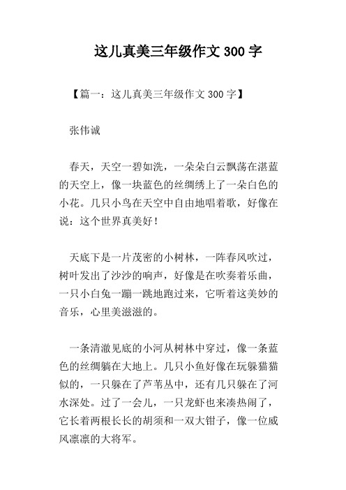 这儿真美三年级作文300字