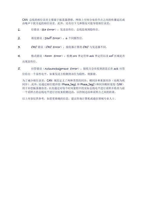 can总线的相位误差