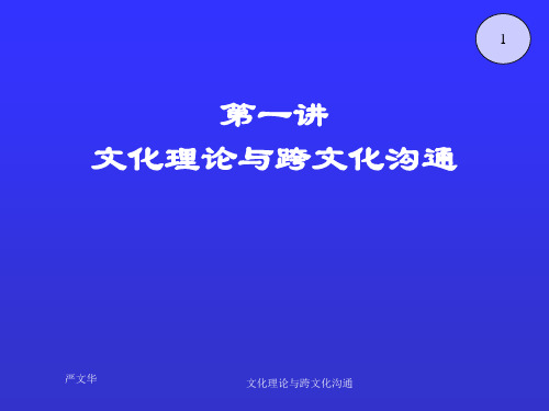 文化理论与跨文化沟通