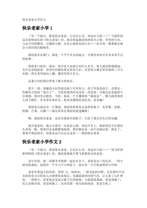 快乐老家小学作文