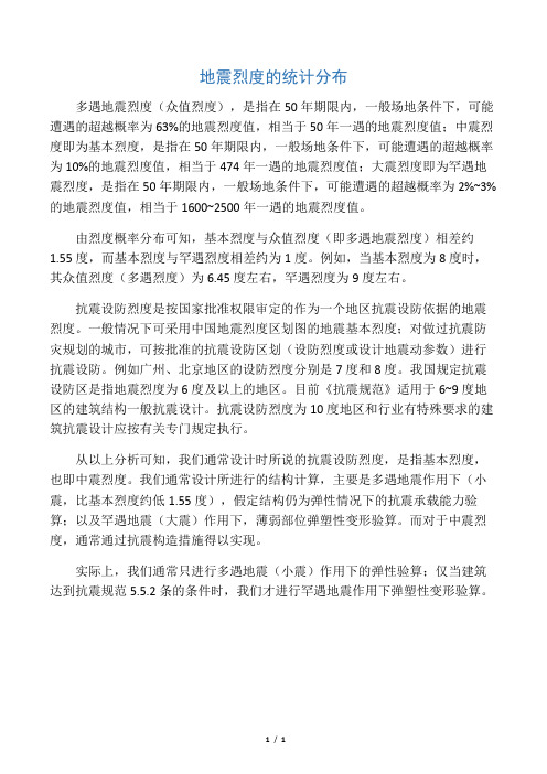 抗震设防烈度的概念