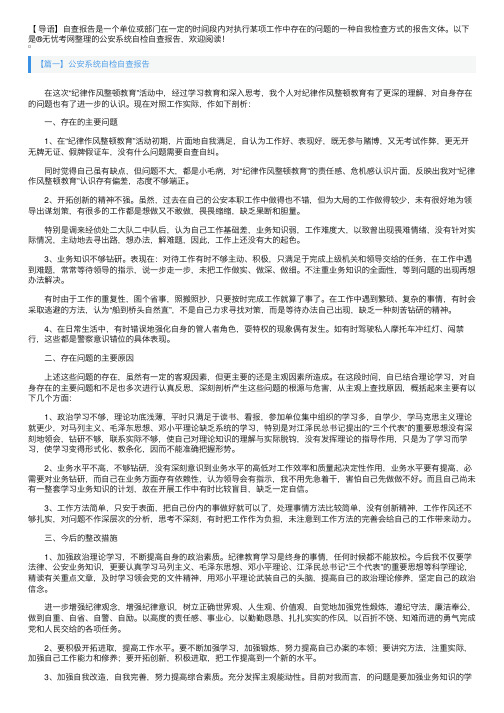 公安系统自检自查报告