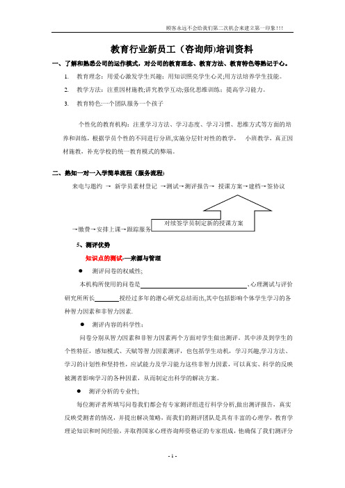 教育行业咨询师的岗位职责及工作流程