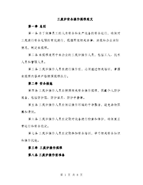 三废炉安全操作规程范文(二篇)