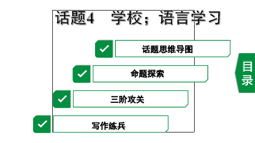 2020年福建英语中考作文指导话题4 学校;语言学习