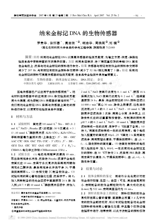 纳米金标记DNA的生物传感器