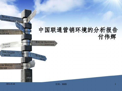 中国联通营销环境的分析报告PPT参考