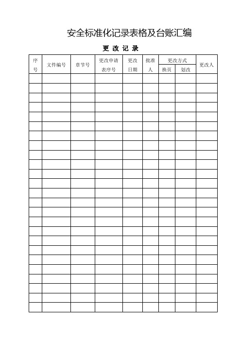 安全标准化记录全套表格