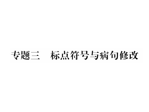 秋九年级语文部编版习题课件：专题3 标点符号与病句修改 (共32张PPT)