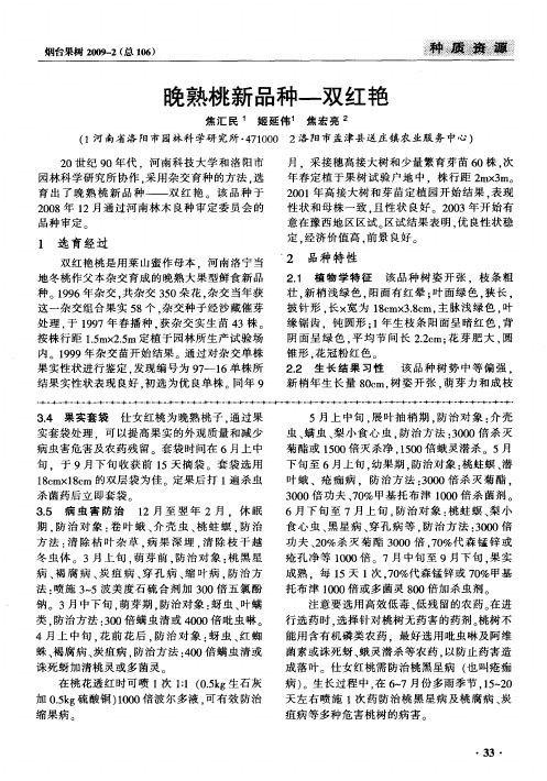 晚熟桃新品种一双红艳