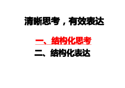 清晰思考,有效表达