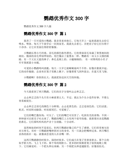 鹦鹉优秀作文300字