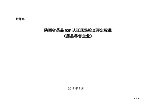 陕西省药品GSP认证现场检查评定标准-零售(1)