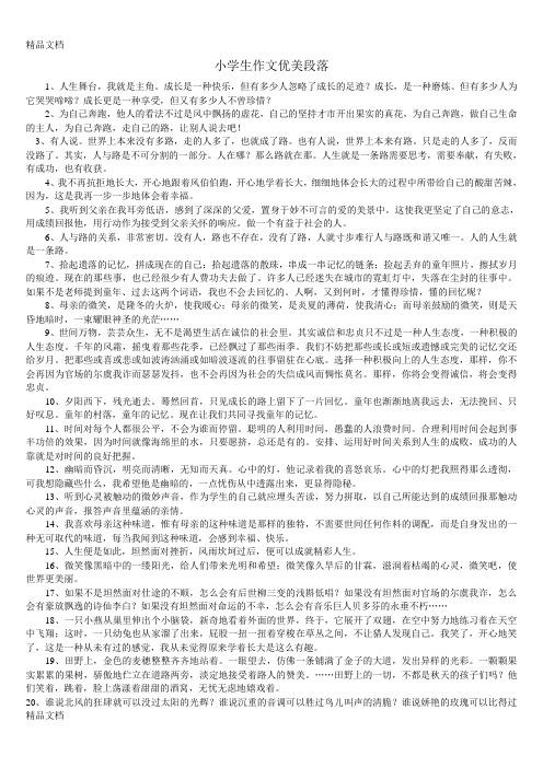小学生作文优美段落教学提纲
