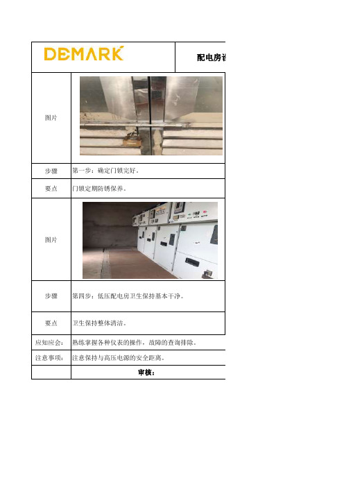 配电房设备巡查标准说明书