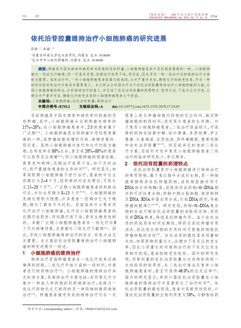 依托泊苷胶囊维持治疗小细胞肺癌的研究进展