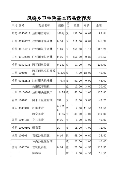 基本药品盘存表-副本