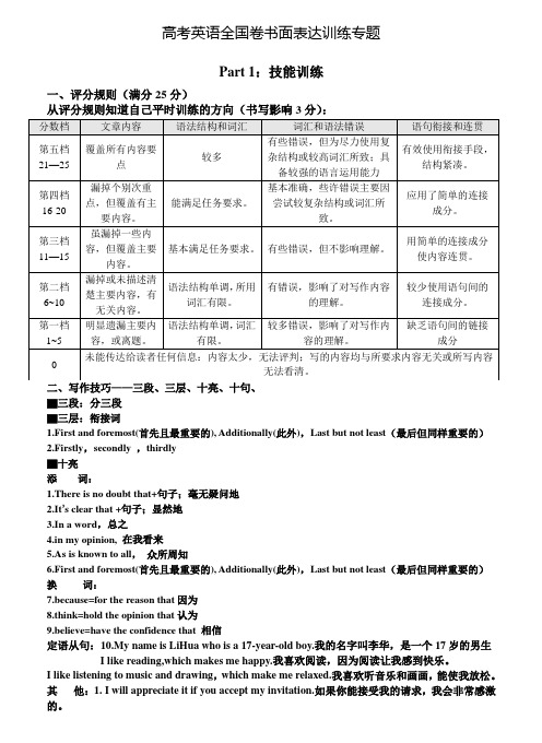 1994--广西高考英语书面表达试题和范文