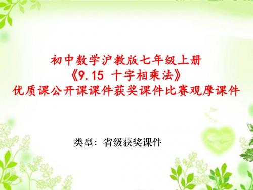 初中数学沪教版七年级上册《9.15 十字相乘法》优质课公开课课件获奖课件比赛观摩课件