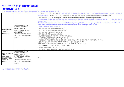 沃尔玛 消防安全- 2016年2月3日更新-立即生效