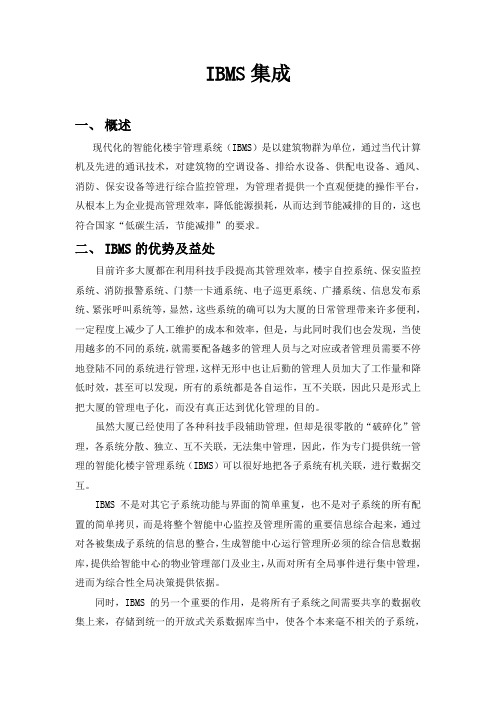 标准系统集成管理系统(IBMS)