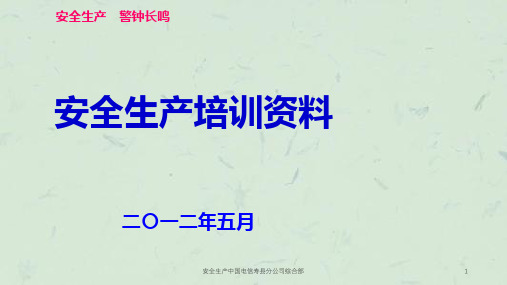 安全生产中国电信寿县分公司综合部课件