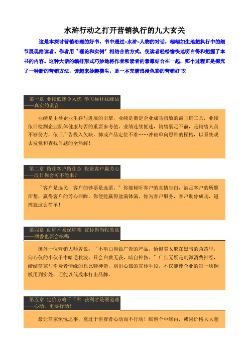 水浒行动之打开营销执行的九大玄关