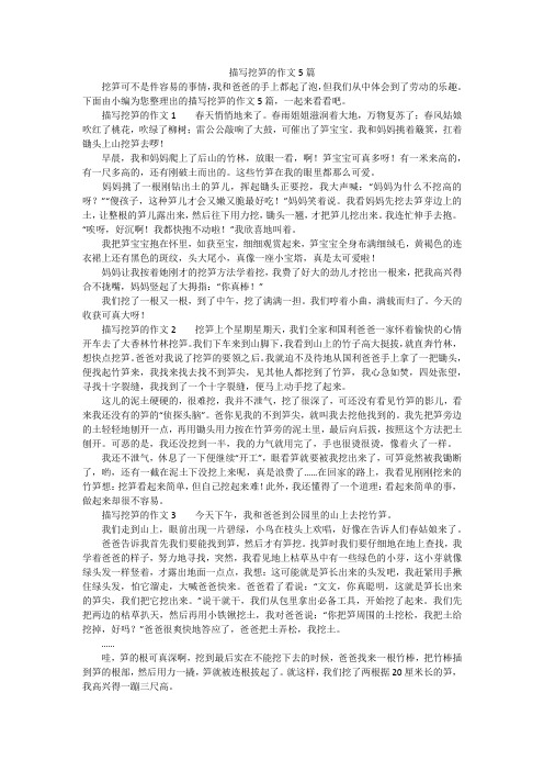 描写挖笋的作文5篇
