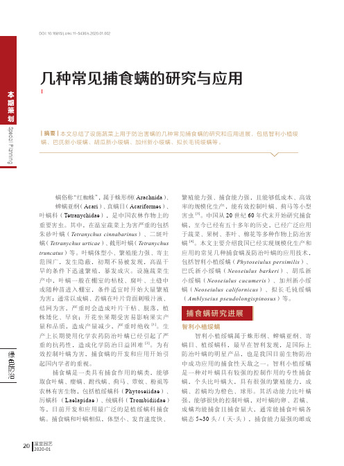 几种常见捕食螨的研究与应用