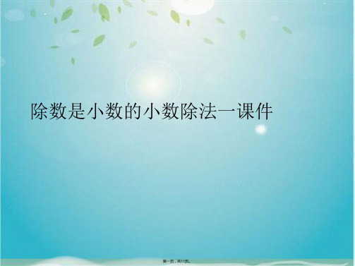除数是小数的小数除法一(共11张PPT)